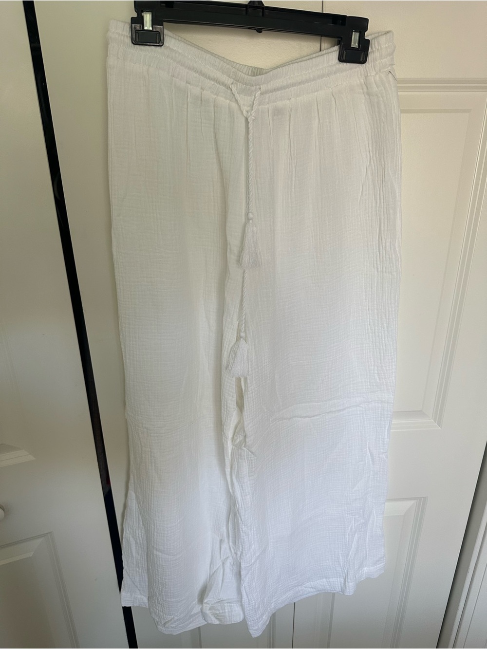 White Lightweight Drawstring Women’s beach coverup Pants